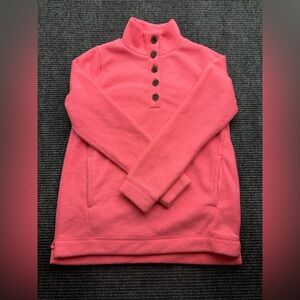 Women’s J Crew Pink Fleece Sherpa Tunic Mock Neck Quarter Button Pullover XXS